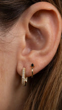 Load image into Gallery viewer, Open Mini Hoop-Black CZ