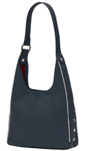 Load image into Gallery viewer, Navy shoulder bag with a strap on a white background