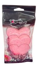 Load image into Gallery viewer, Heart Shaped Facial Sponge - 3 pack
