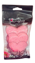 Load image into Gallery viewer, Heart Shaped Facial Sponge - 3 pack