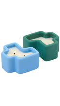 Load image into Gallery viewer, Green & Blue Jigsaw Candle