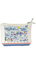 Load image into Gallery viewer, Pouch with Colorado-themed illustrations on a white background