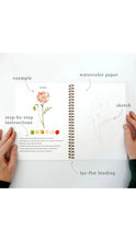 Load image into Gallery viewer, Flower Watercolor Workbook