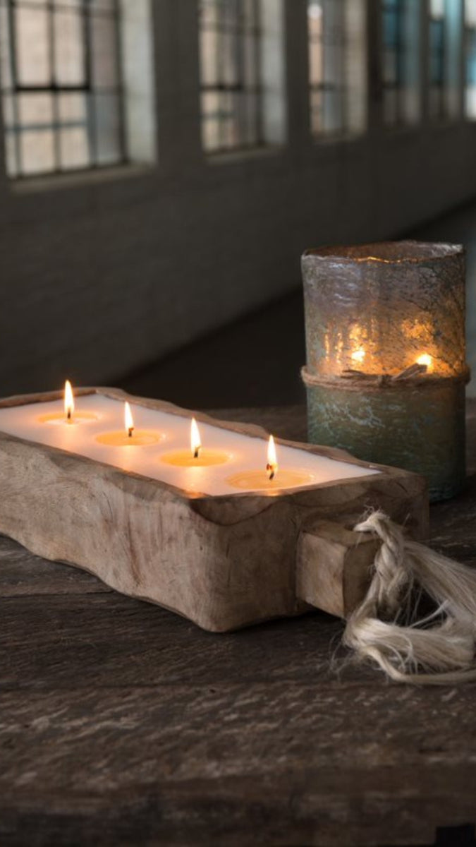 Grapefruit Pine Large Driftwood Candle Tray