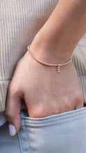 Load image into Gallery viewer, Gold 2mm Letter Charm Bracelet