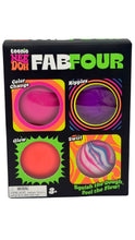 Load image into Gallery viewer, Box of Teenie Fab Four colorful dough balls with packaging design.