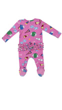 Load image into Gallery viewer, Varsity Cheer Ruffle Zipper Onesie