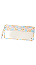 Load image into Gallery viewer, Floral patterned pouch with a white interior on a white background