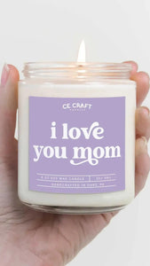 I Love You Mom Candle