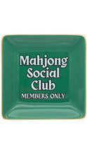 Load image into Gallery viewer, Green square dish with 'Mahjong Social Club Members Only' text on a white background
