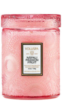 Load image into Gallery viewer, Pink textured candle with Voluspa label on a white background
