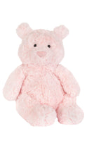 Load image into Gallery viewer, pink bear plush with black eyes and a pink nose
