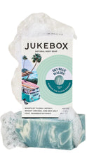 Load image into Gallery viewer, Jukebox natural body soap with packaging featuring a van and palm trees on a white background
