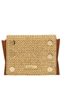 Load image into Gallery viewer, Woven cardholder with button details on a white background
