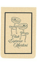 Load image into Gallery viewer, Notebook with espresso and martini illustrations and text on a beige background

