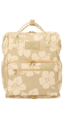 Load image into Gallery viewer, Beige floral-patterned backpack on a white background

