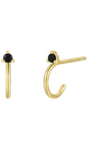 Load image into Gallery viewer, Open Mini Hoop-Black CZ
