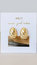 Load image into Gallery viewer, Gold Swirl Hoop
