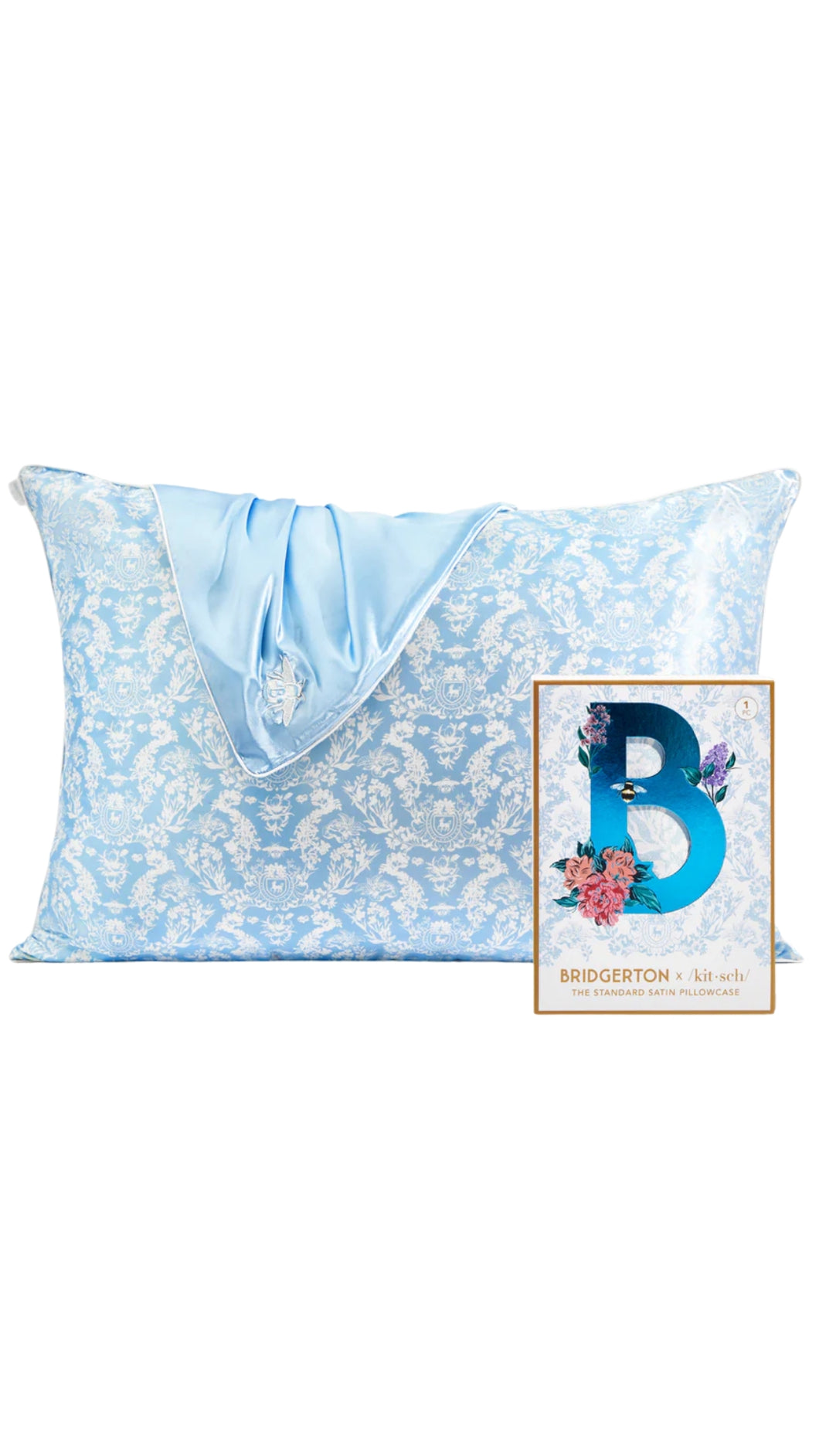 Toile De Blue Bridgerton Satin Pillowcase