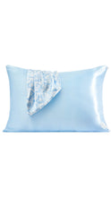 Load image into Gallery viewer, Toile De Blue Bridgerton Satin Pillowcase
