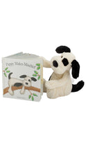 Load image into Gallery viewer, Bashful Black &amp; Cream Puppy Plush
