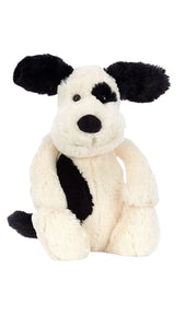 Bashful Black & Cream Puppy Plush