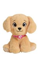 Load image into Gallery viewer, Plush dog toy with a pink collar on a white background
