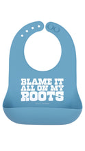 Load image into Gallery viewer, blame it all on my roots blue bib
