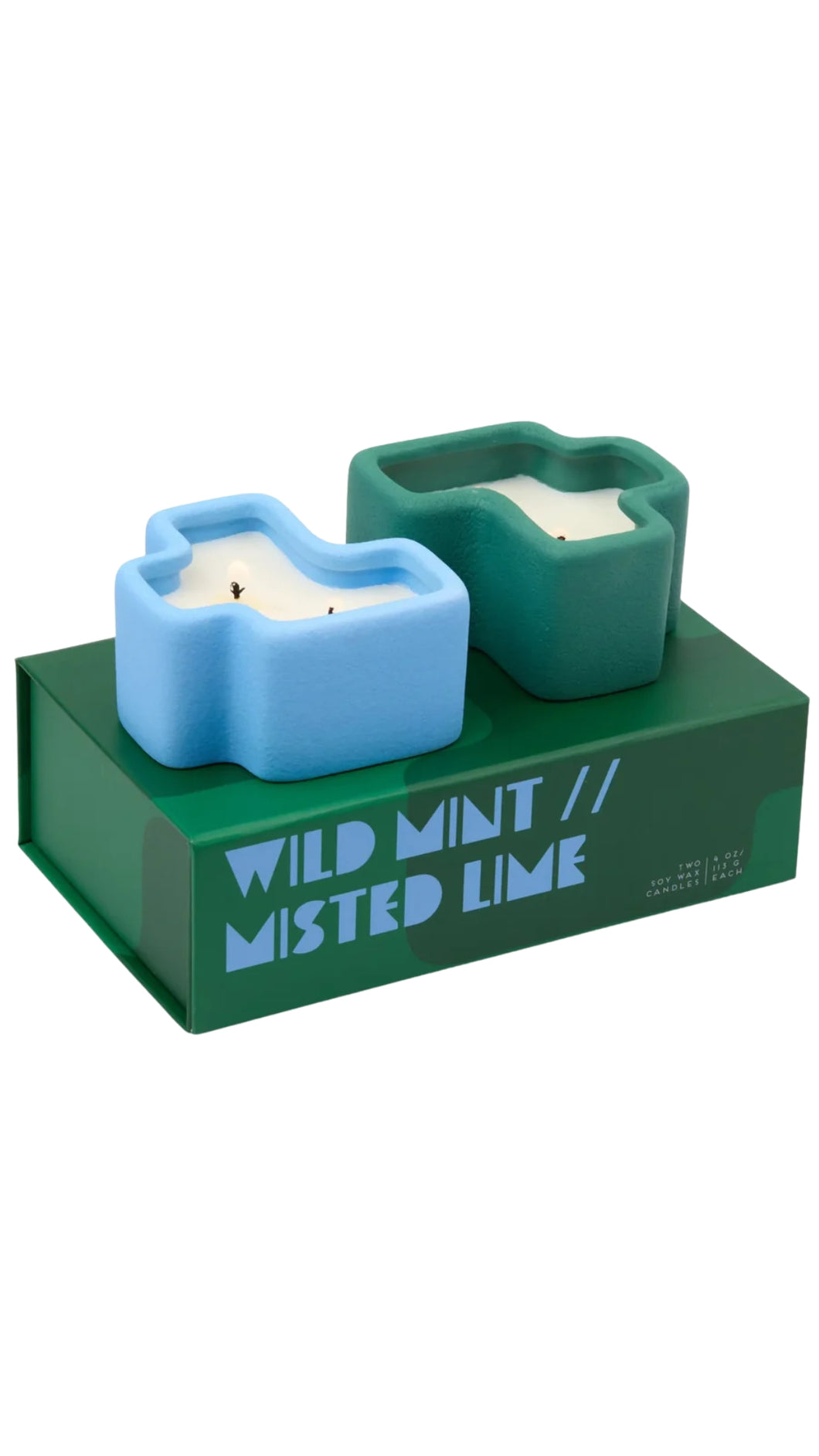 Green & Blue Jigsaw Candle