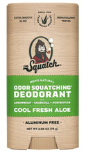 Load image into Gallery viewer, Dr. Squatch men's natural odor squatching deodorant stick on a beige background
