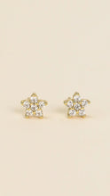 Load image into Gallery viewer, Gold Pave Flower Stud
