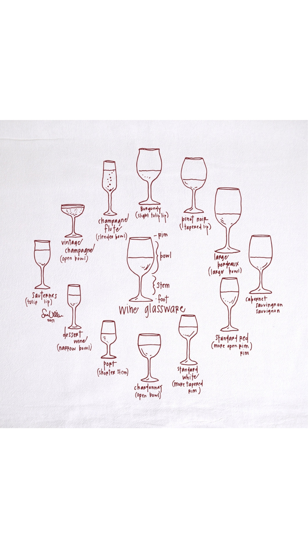 Wine Glassware Tea Towel