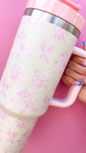 Load image into Gallery viewer, Cream/Pink Floral Tumbler
