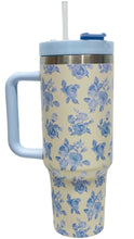 Load image into Gallery viewer, Cream/Blue Floral Tumbler
