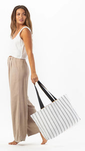 Holo Holo - Seaside White on Lemu Blue Reversible Carryall Bag