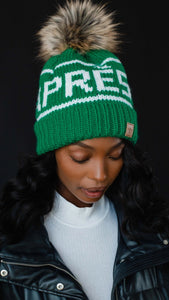 Green Apres Pom Beanie