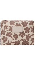 Load image into Gallery viewer, Floral-patterned pouch with a visible brand logo on a white background
