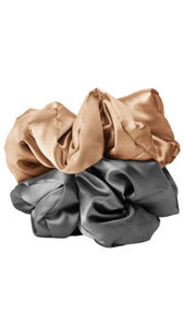 Pillow Case Scrunchie Set Charcoal/Gold