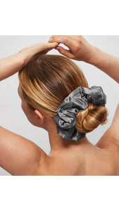 Pillow Case Scrunchie Set Charcoal/Gold