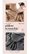 Load image into Gallery viewer, Pillow Case Scrunchie Set Charcoal/Gold
