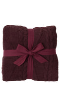 Load image into Gallery viewer, Aubergine  Fisherman Cable Throw
