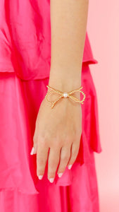 Gold Bow Bead Bracelet