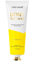 Load image into Gallery viewer, A squeeze tube of Chez Gagné hand cream with a white top half and a bright yellow bottom half, featuring gold and black text on a clean white background.
