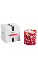 Load image into Gallery viewer, red design on candle and white box with lafco details about tomato season candle
