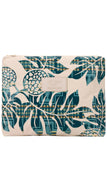 Clutch bag with leaf pattern on a white background