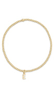 Gold 2mm Letter Charm Bracelet