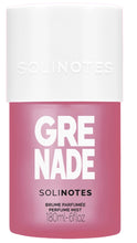 Load image into Gallery viewer, Solinotes Grenade perfume mist in a pink 6 oz. bottle with bold white lettering and a white cap.
