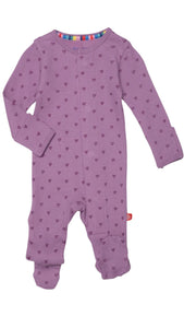 Pink Ribbon Print Footie