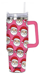 Pink Santa Claus Tumbler