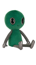 Load image into Gallery viewer, Green alien plush toy with black eyes on a white background
